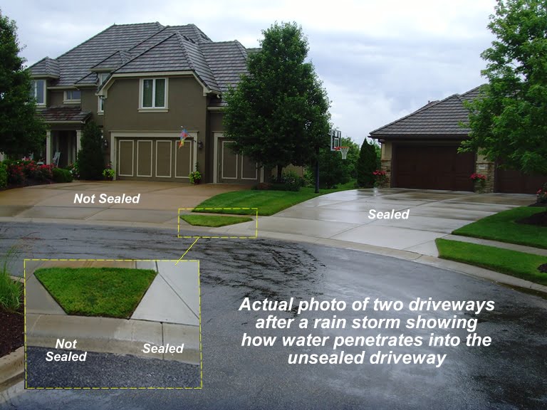 sealed concrete driveway drop down