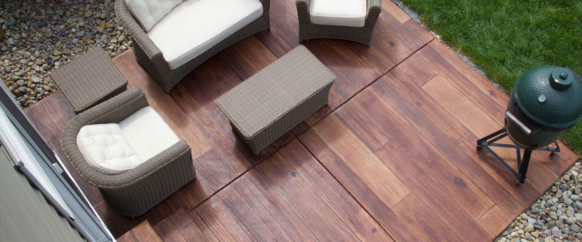 rustic concrete wood patio